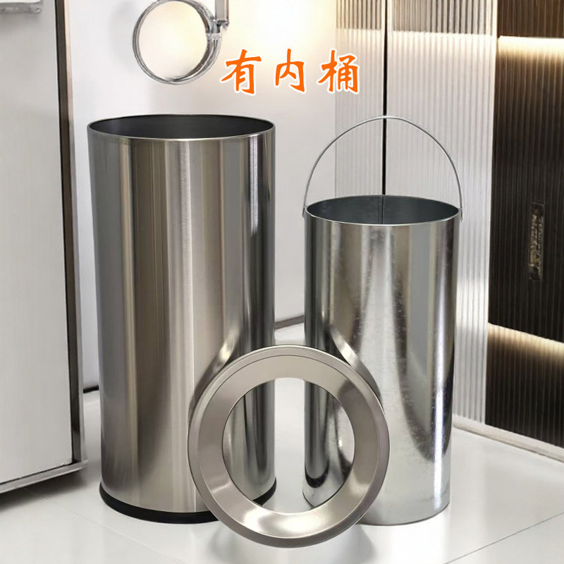 不锈钢垃圾桶包邮酒店大堂立式翻垃圾桶