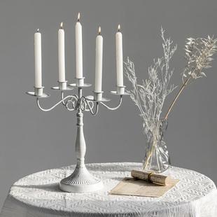 欧式复古烛台摆件中古餐桌烛光拍照道具法式浪漫高级蜡烛灯台底座