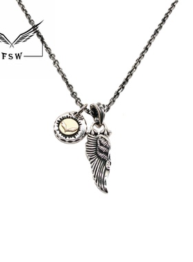 ForeskyWing925银太角链男双坠