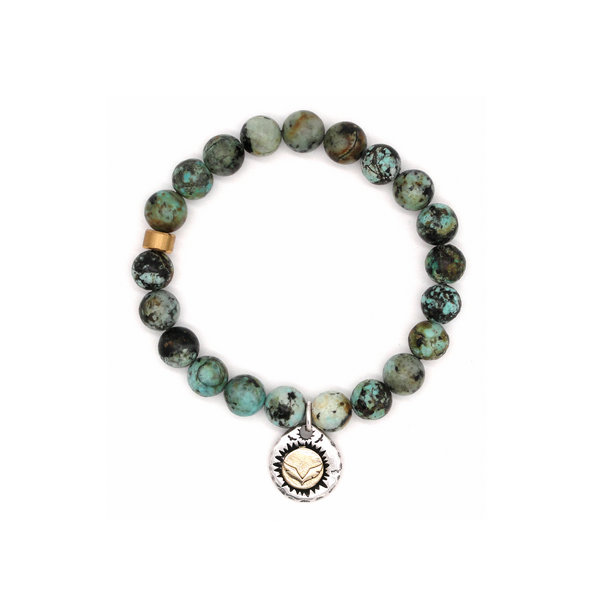 FORESKY 윙 실버 윙 다채로운 아프리카 청록색 팔찌 여성 패션 브랜드 레트로 실버 펜던트 페르시 팔찌