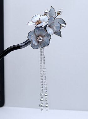 非遗手工绒花新中式发簪发夹