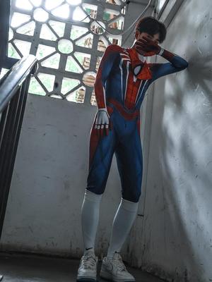 男生体育生漫威蜘蛛侠紧身衣连体衣服装男