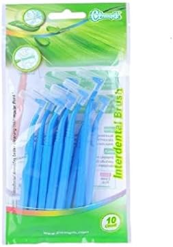 Curved interdental Brush 10 Count 2bags， 1.0-1.2mm(S Blue