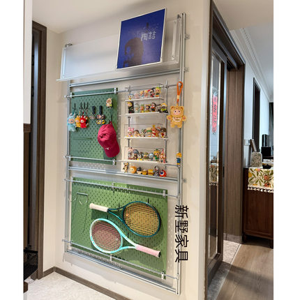 中古铝型材墙面收纳架洞洞板整理架入户玄关架置物架展示架装饰架