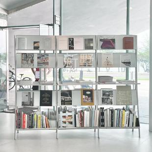 简约现代阅览室书架家用cd收纳架展示架落地书报架杂志架文件柜子