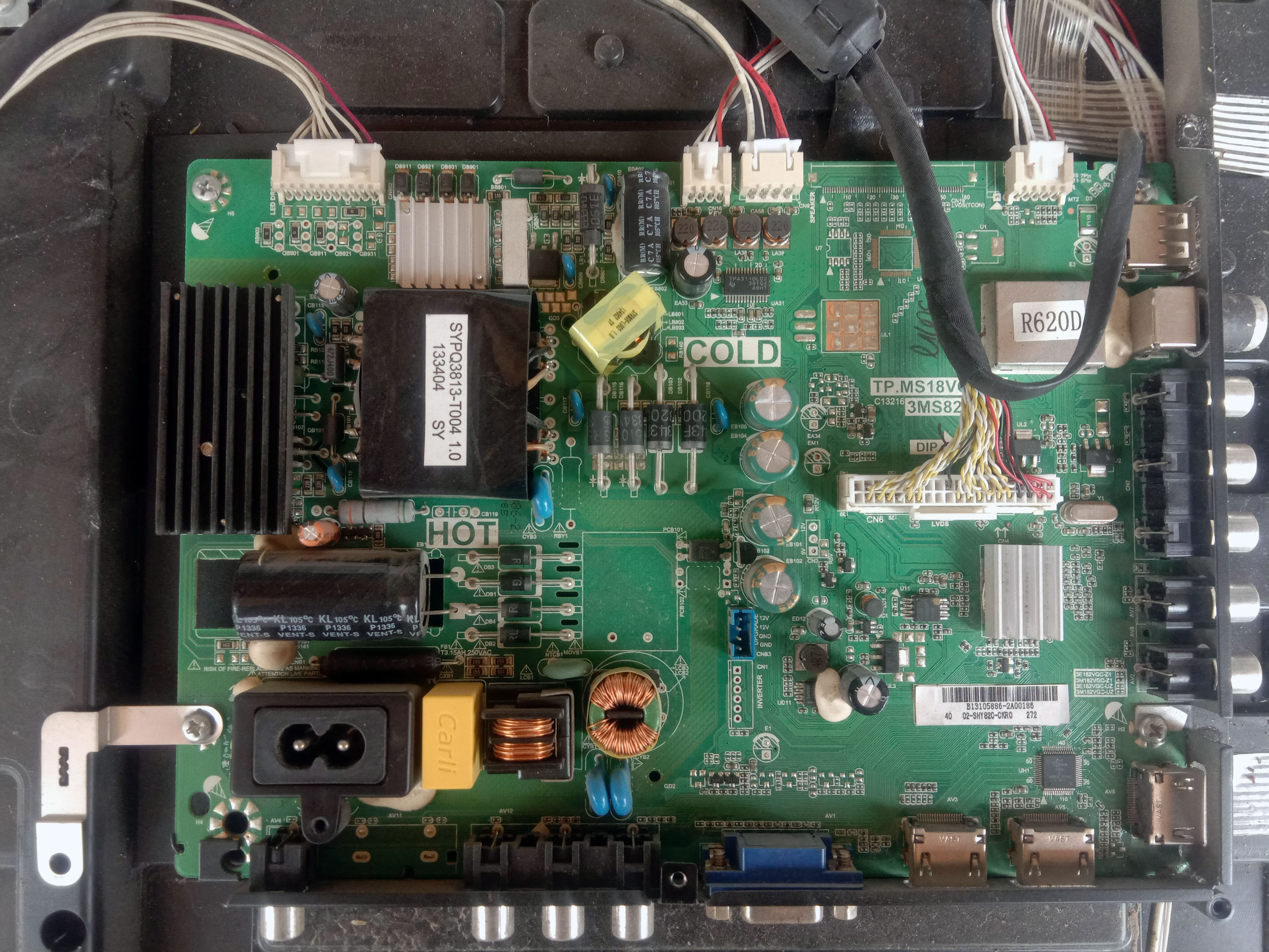 乐华led40c720j原装拆机电源板主板tp.ms18vg.p78/3ms82ax