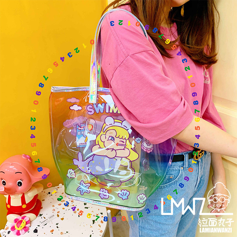 果冻沙滩包可爱少女心独角兽游泳度假透明包旅行大容量单肩手提包|ruв категории Сумки, Г - жа сумки - от Buy2taobao.com для оказания профессиональной услуги покупки агента Taobao