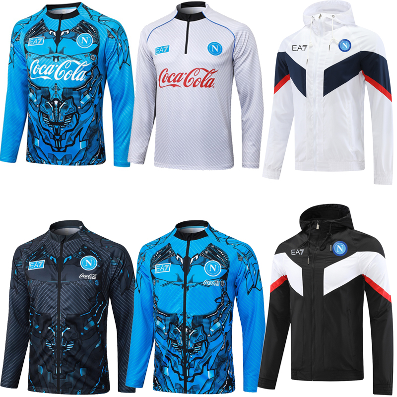 2526那不勒斯足球训练服长袖球衣背心赛前运动风衣夹克外套秋冬季