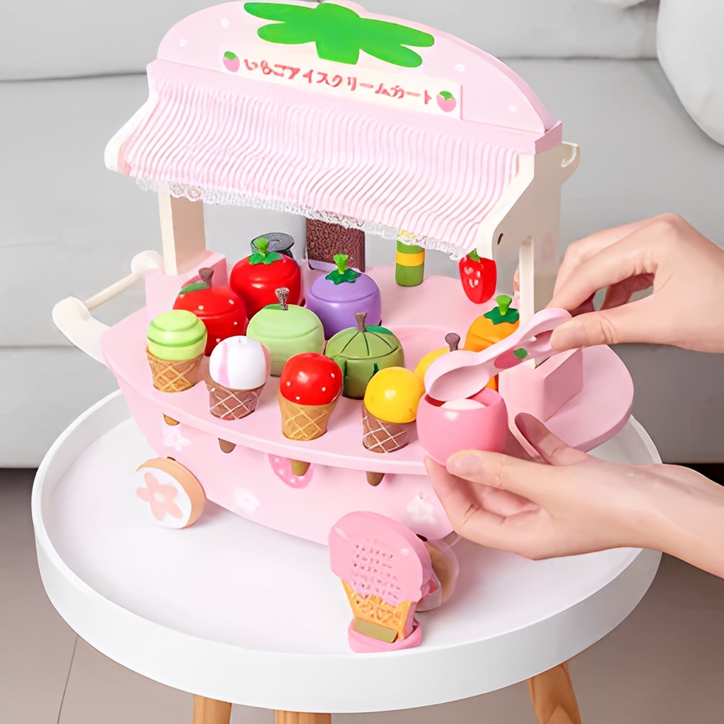 男女孩木冰淇淋玩具套装过家家