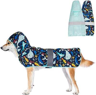 Dog Raincoat Reversible  Adjustable Waterproof Dog Rain Jack