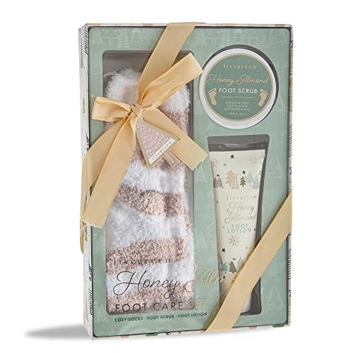 live green bath and body gift set- foot spa set with fuzzy s