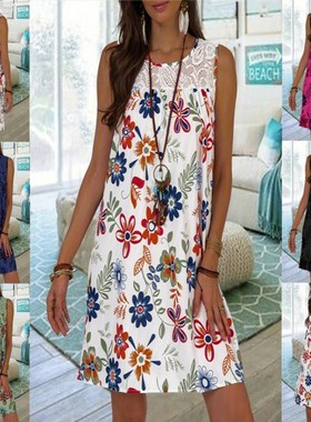 Women summer sleeveless lace dress ladies plus size skirt