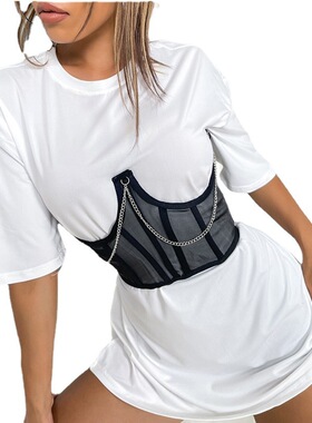 Splicing underwear wrap chest corset with steel ring inside