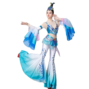 阿幸敦煌飞天舞蹈服装异域风情演出服古风飘逸超仙西域古典舞蹈服