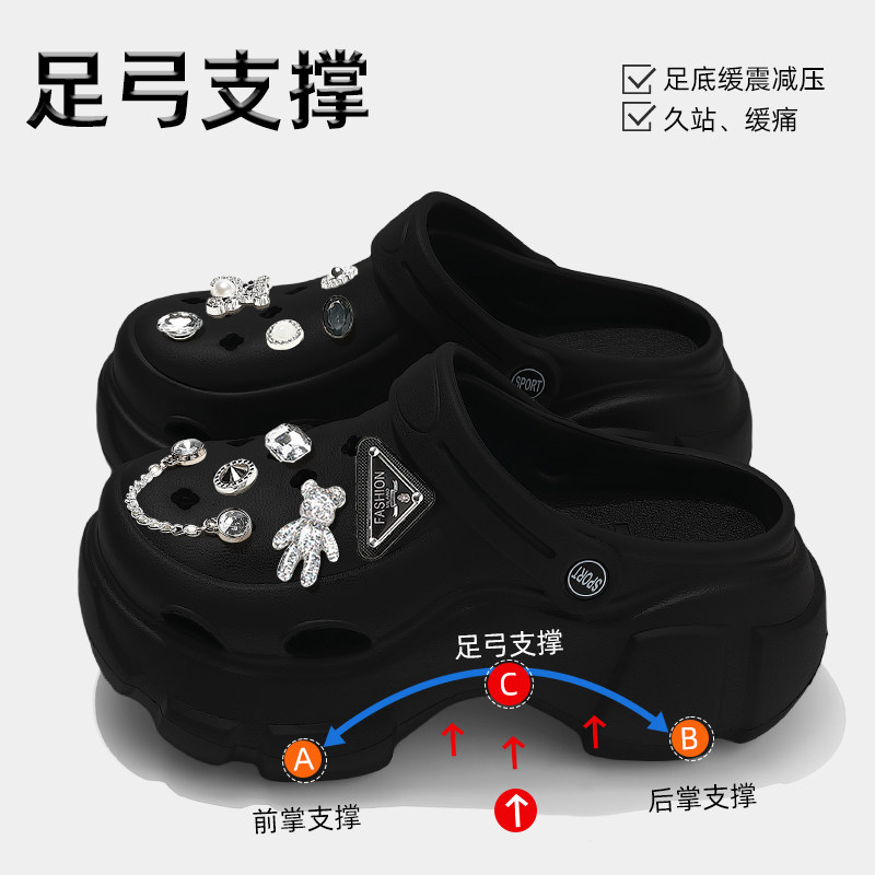 足弓支撑洞洞鞋女款夏季外穿2026新款厚底沙滩防滑绝美不累脚凉鞋