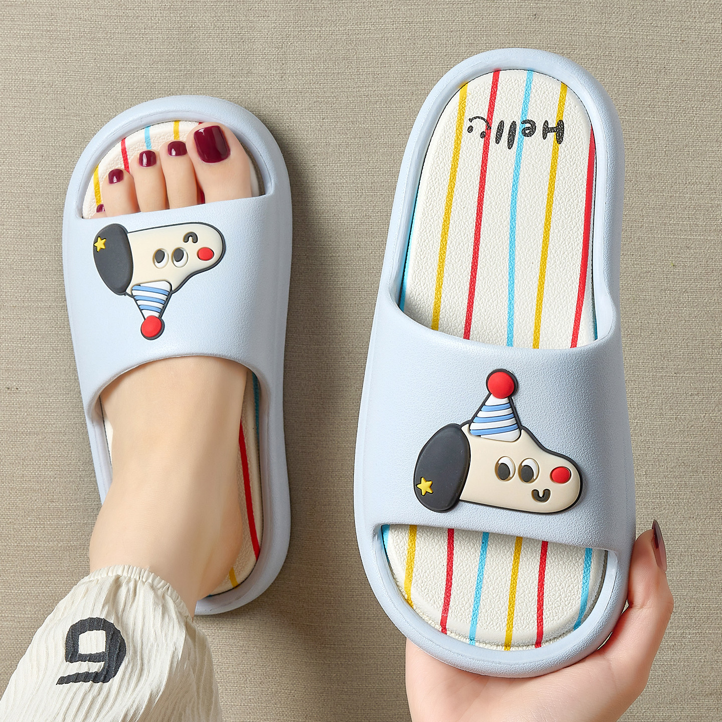 踩屎感拖鞋女士夏季2026新款室内家居防滑ins卡通情侣外穿凉拖女