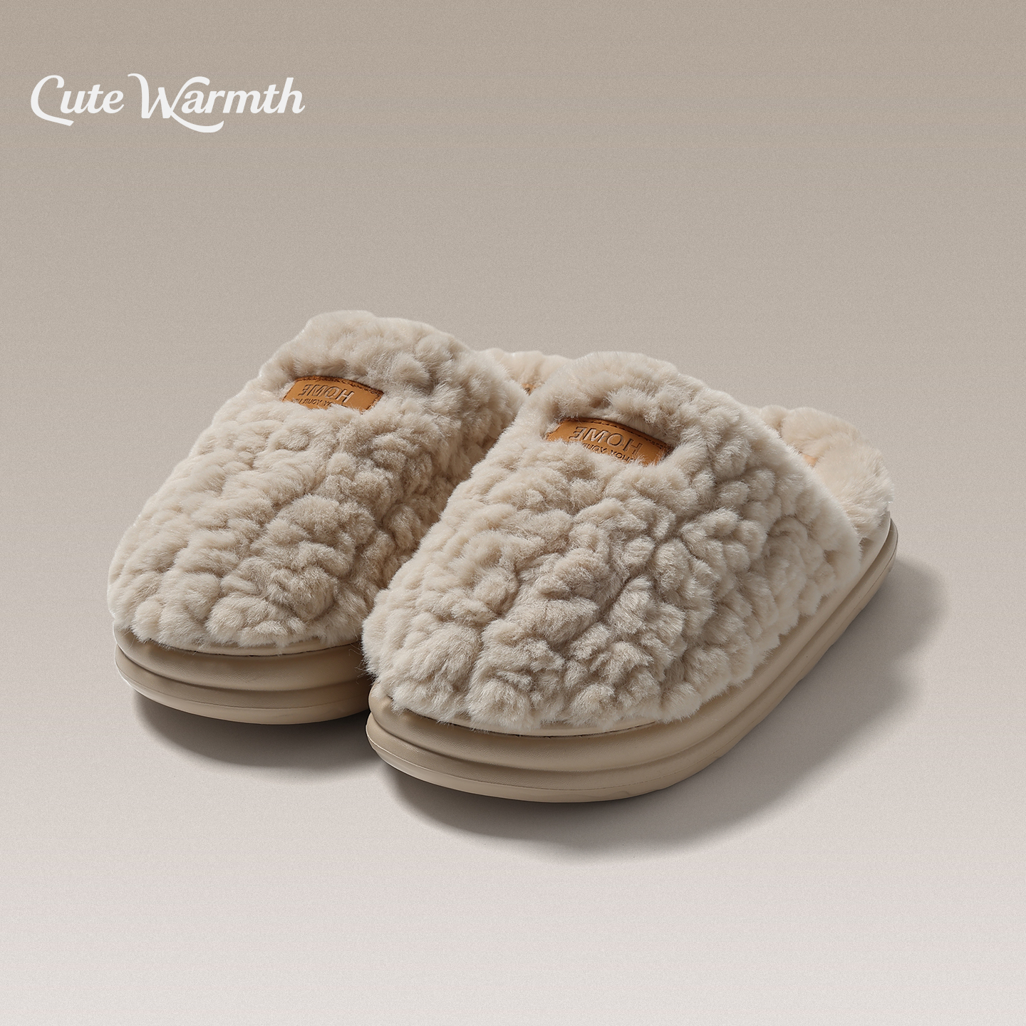 厚底防滑棉拖鞋女士秋冬保暖加绒