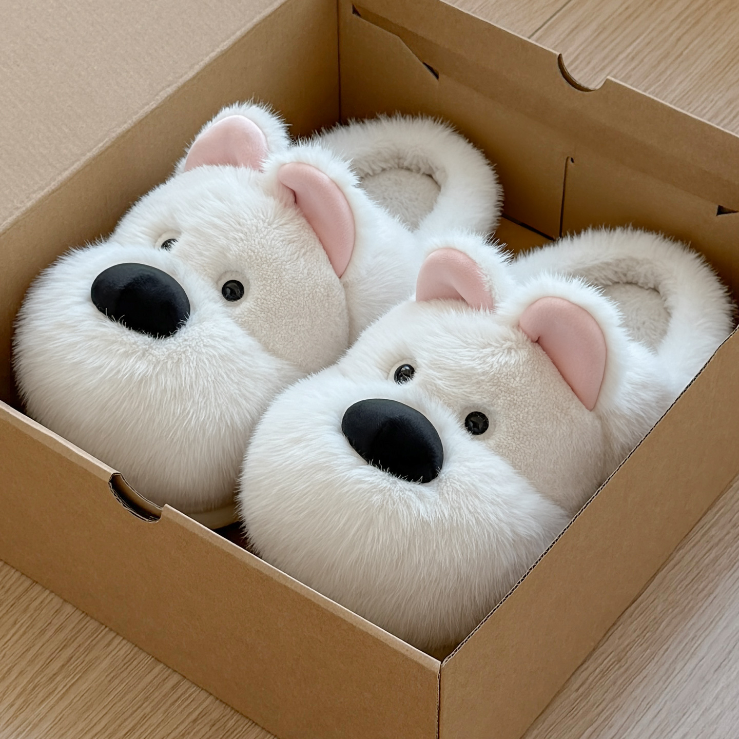 可爱卡通西高地潦草小狗棉拖鞋女