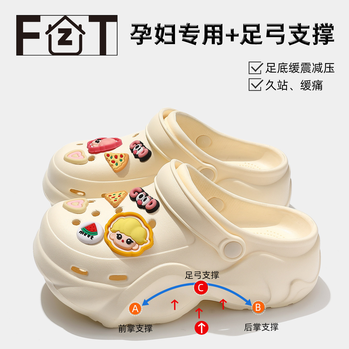 厚底洞洞鞋女款夏季外穿防滑2026新款足弓支撑不累脚沙滩防臭凉鞋