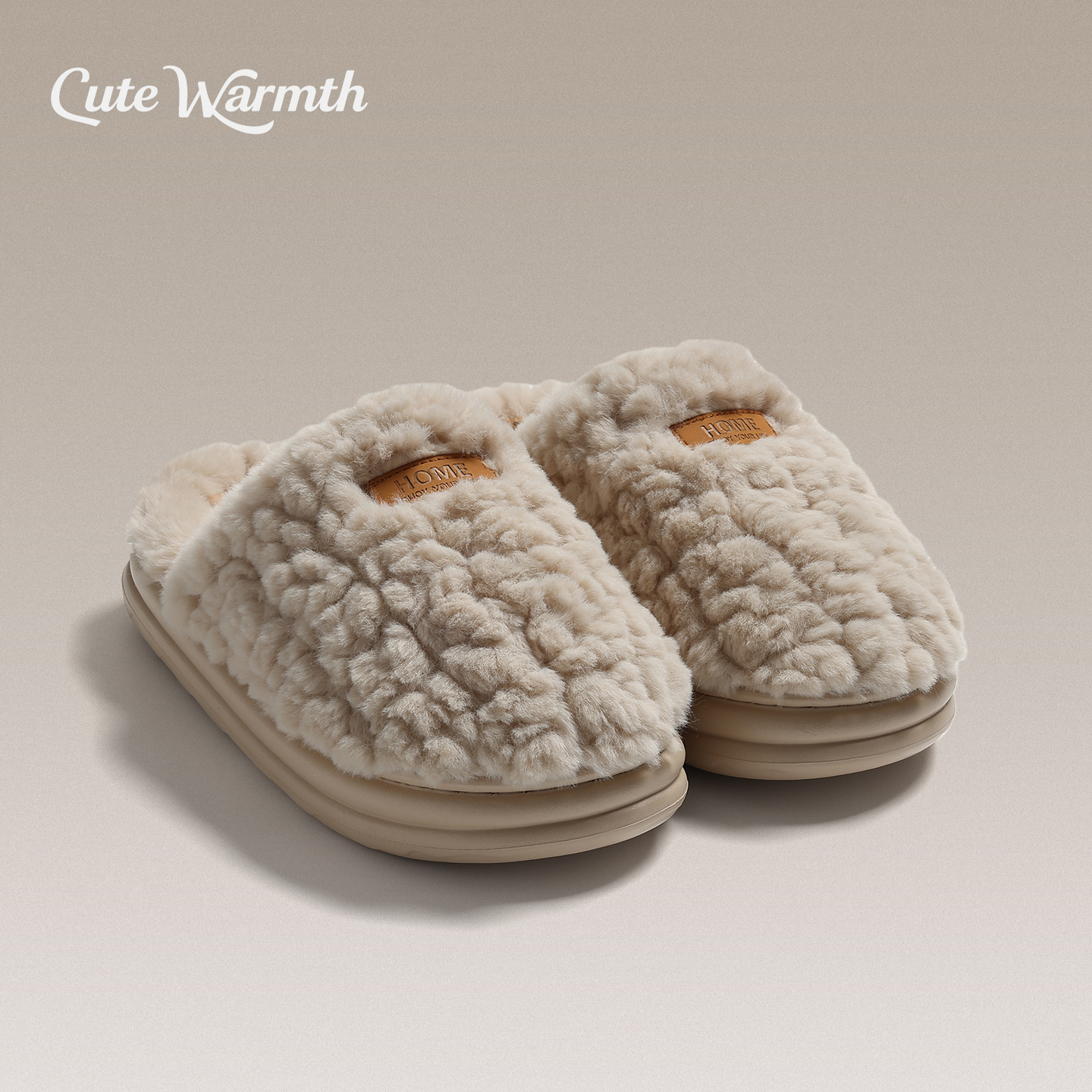 踩屎感棉拖鞋女冬季加绒包跟