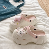 女款 2026新款 夏季 厚底洞洞鞋 外穿沙滩防滑防臭有足弓eva凉拖鞋 女