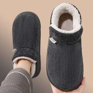 棉拖鞋男士冬季包跟室内家居2026新款高帮加绒防滑保暖棉鞋男外穿