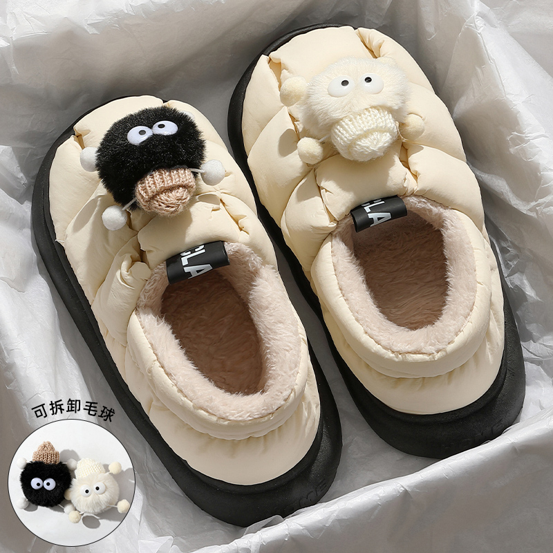 冬季女士防滑包跟棉拖防水秋冬