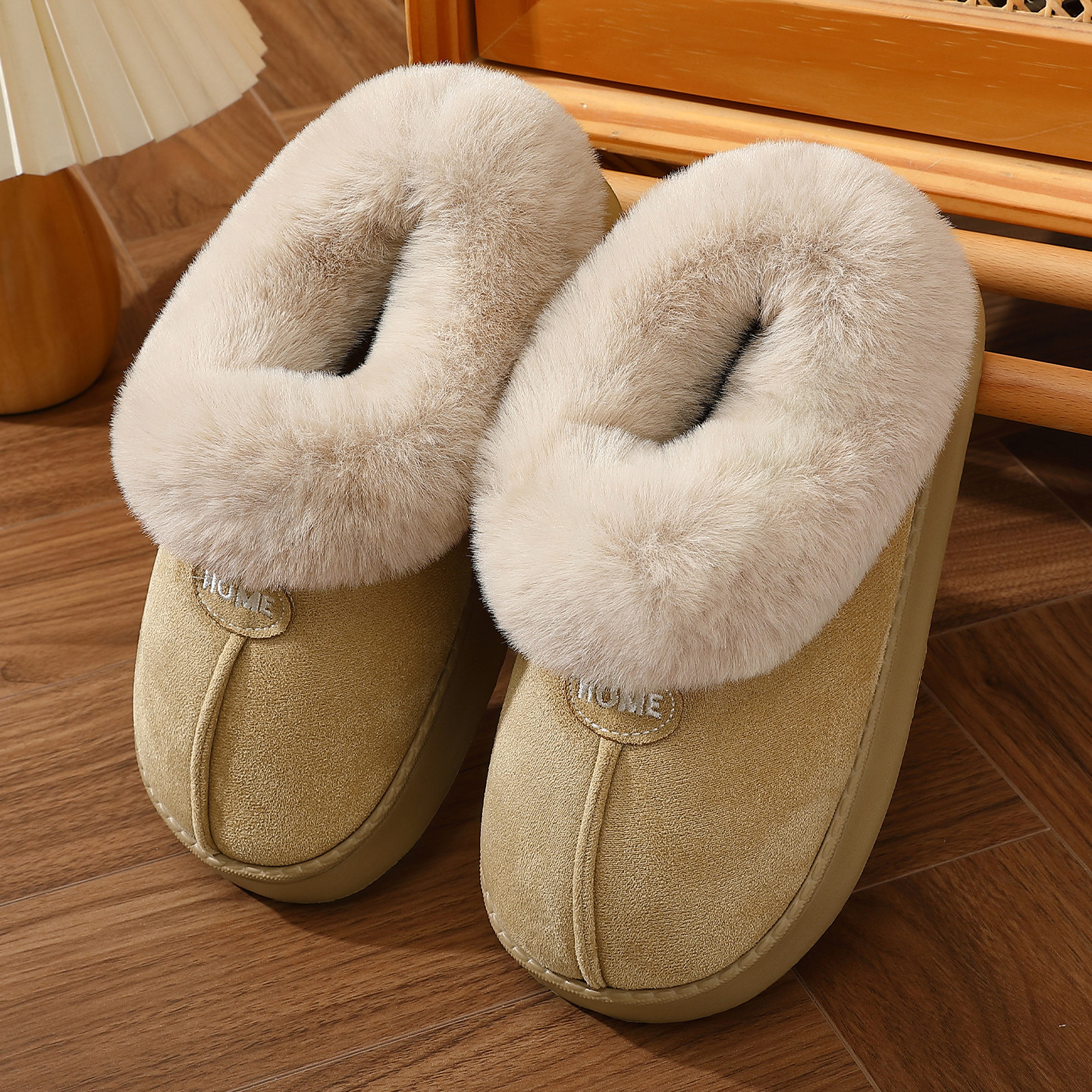 勃肯雪地靴女士2026新款冬季外穿厚底防滑保暖加绒全包跟棉拖鞋男