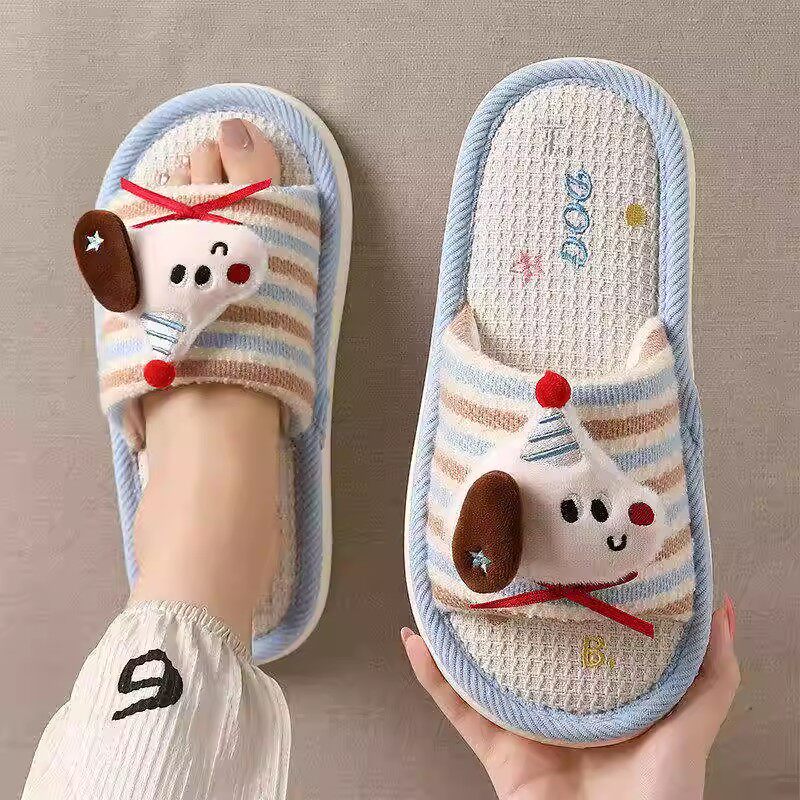 儿童亚麻拖鞋女款春夏2026新款室内家居透气吸汗防滑防臭四季棉麻