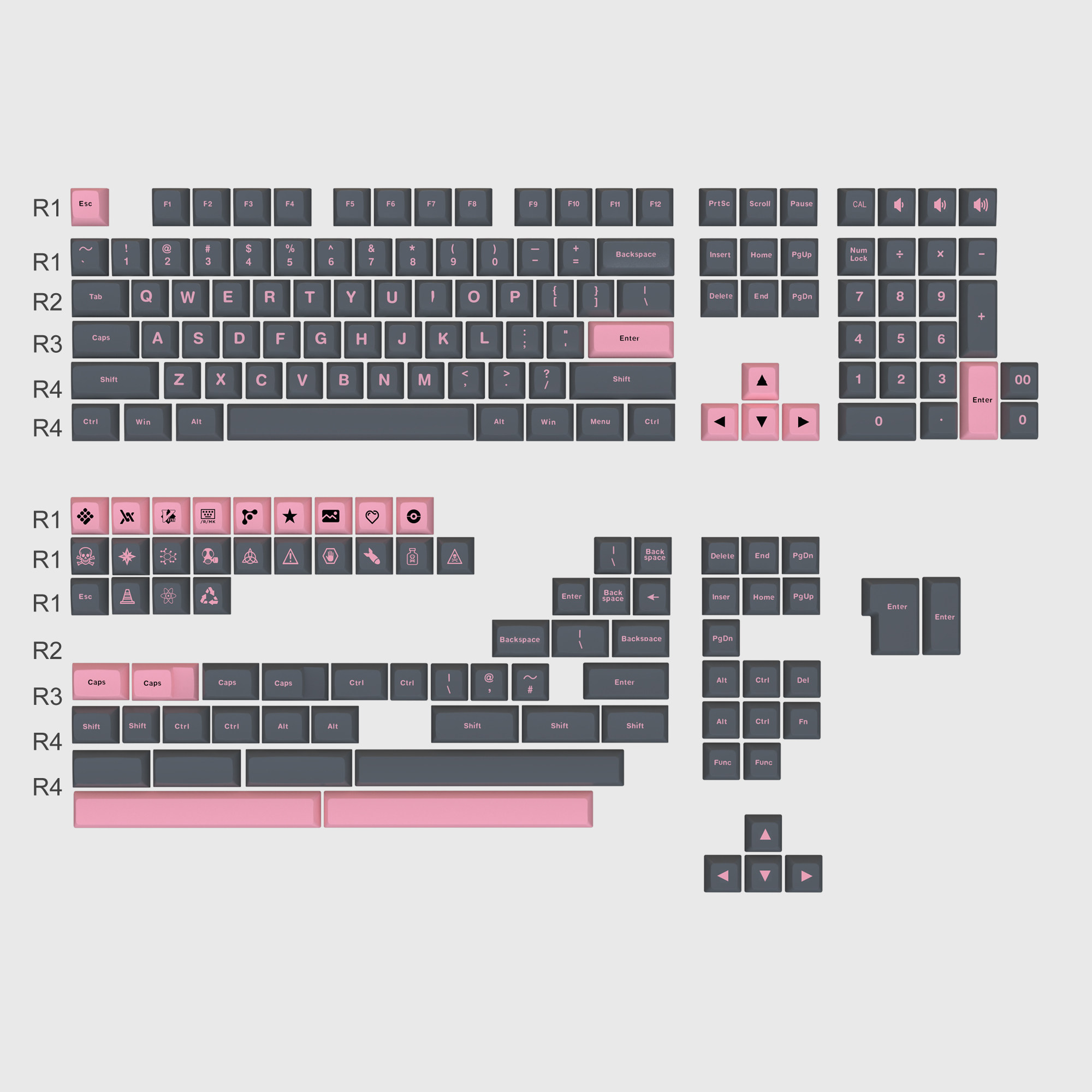 无铭诚品 OSA黑粉Blackpink189键大全套双色键帽PBT个性定制图片