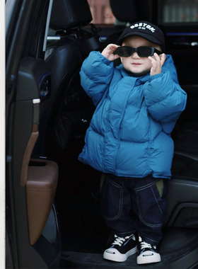 男童三防蓄热羽绒服冬季2026新款儿童保暖面包服男宝宝白鸭绒外套