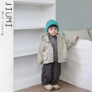男童保暖百搭棉服套装 中小童棉衣 男宝宝韩系夹棉外套儿童加厚冬装