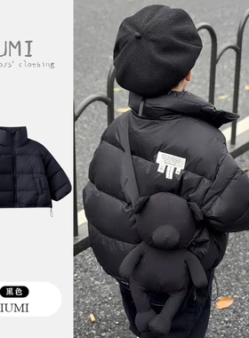 男宝宝羽绒服冬季2026新款儿童韩版白鸭绒面包服外套男童保暖冬装