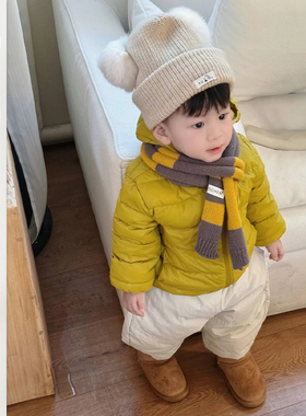 儿童冬季新款轻薄羽绒服套装男童韩系连帽外套男宝保暖休闲羽绒裤