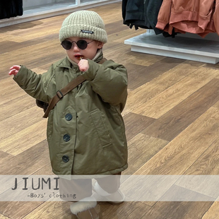男童秋冬中长款 棉风衣潮 外套男宝宝丝棉棉服棉袄中小童超有范韩版