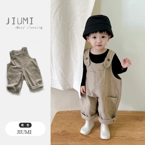 JIUMI萌宝韩版潮背带裤套装