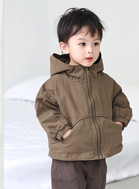 男童新款韩版休闲夹克儿童洋气百搭潮款上衣男宝宝休闲宽松阔腿裤