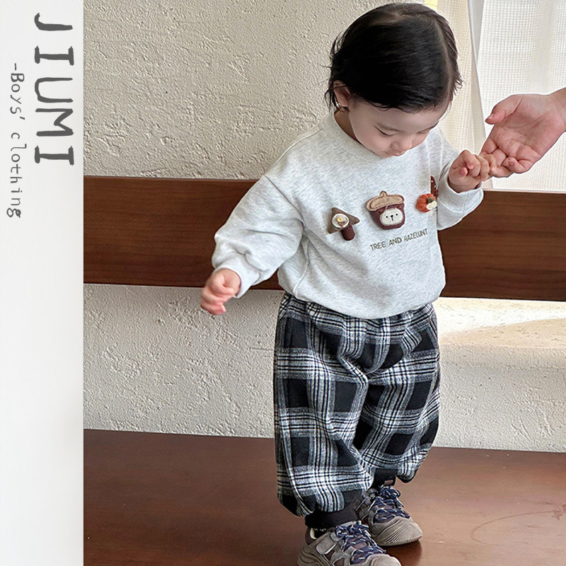 男宝宝春季新款潮范外出服婴幼儿卫衣长裤两件套男童卡通休闲套装,童装/婴儿装/亲子装,套装,淘宝优惠券,粉丝福利购,淘宝优惠卷