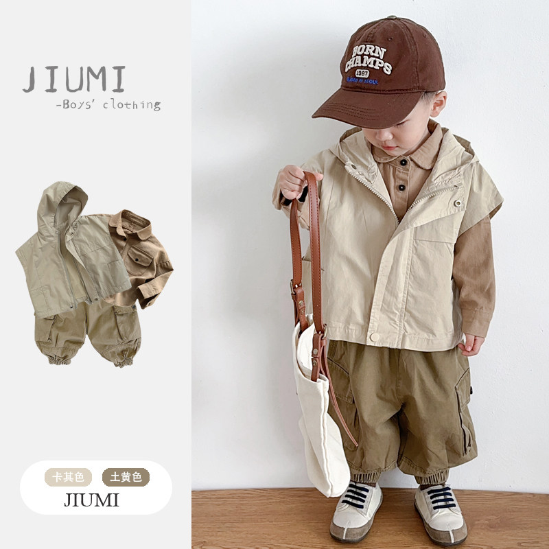 男童春季2026新款儿童连帽马甲男宝宝套装中小童休闲衣服外套童装,童装/婴儿装/亲子装,普通外套,淘宝优惠券,粉丝福利购,淘宝优惠卷