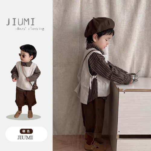 JIUMI男童秋衬衫马甲灯芯裤