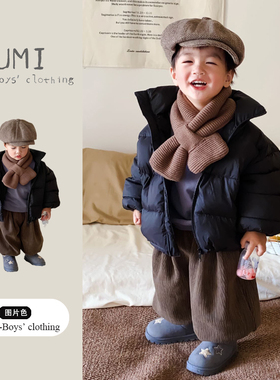 男童冬装外套2026新款男宝宝宽松白鸭绒羽绒服中小童加绒休闲卫裤