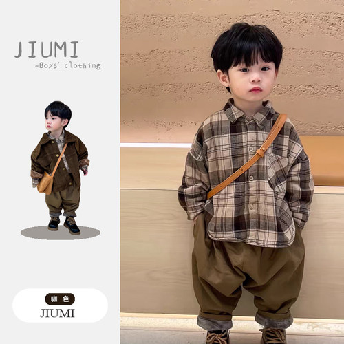JIUMI男童春秋衬衫外套工装裤