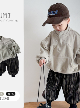 男童冬装卫衣套装儿童摇粒绒上衣绒衫冬季新款中小童韩版帅气童装