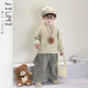 韩版 针织毛衣小童宽松阔腿裤 长裤 儿童春季 男宝宝日系洋气休闲套装