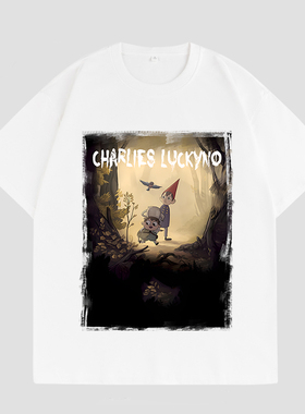 CHARLIES LUCKYNO美式潮牌童话花园的秘密重磅纯棉情侣款短袖T恤