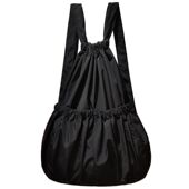 大容量轻便防泼水双肩花布包女中老年抽绳买菜购物袋双层有里布