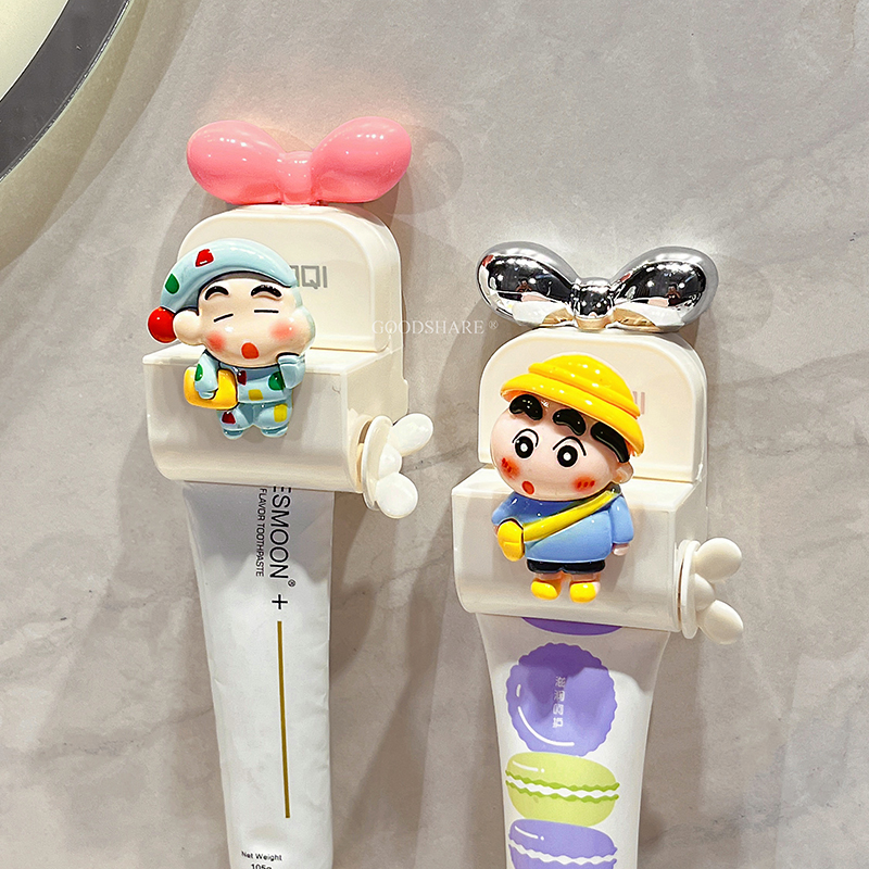 挤牙膏神器吸盘免打孔可爱卡通蜡笔小新家用懒人洗面奶手动挤压器