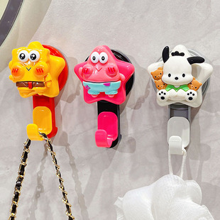 2025新款吸盘挂钩免打孔强力粘胶承重可爱卡通派大星厨房无痕粘钩