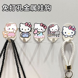 免打孔金属门后挂钩强力承重可爱卡通KT猫厨房浴室宿舍强力粘钩