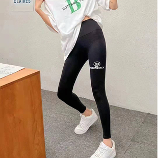 鲨鱼裤女士外穿提臀黑色高腰修身显瘦2023年春季新弹力薄款打底裤